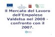 1 Il Mercato del Lavoro dellEmpolese Valdelsa nel 2008 - confronto con il 2007