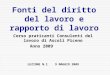Fonti del diritto del lavoro e rapporto di lavoro Corso praticanti Consulenti del lavoro di Ascoli Piceno Anno 2009 LEZIONE N.1 9 MAGGIO 2009