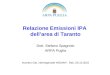 Relazione Emissioni IPA dellarea di Taranto Dott. Stefano Spagnolo ARPA Puglia Incontro GdL interregionale INEMAR - Bari, 05.10.2010