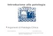 Argomenti di Patologia Clinica Simone Baldovino Università di Torino Dipartimento di Medicina ed Oncologia sperimentale Sezione di Patologia Clinica Introduzione