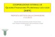 COOPERAZIONE ESTERNA UE Q UADRO F INANZIARIO P LURIENNALE 2014-2020 (MFF) PROPOSTA ADOTTATA DALLA COMMISSIONE (7.12.2011) Ricavato dalla presentazione