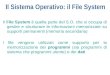 Il Sistema Operativo: il File System Il File System è quella parte del S.O. che si occupa di gestire e strutturare le informazioni memorizzate su supporti
