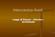 Meccanica fluidi Leggi di Pascal – Stevino - Archimede