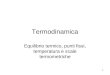 1 Termodinamica Equilibrio termico, punti fissi, temperatura e scale termometriche