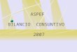 ASPEF BILANCIO CONSUNTIVO 2007. ASPeF … impresa sociale territoriale opera in qualità di Ente strumentale del Comune di Mantova per la promozione e gestione