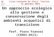 Un approccio ecologico alla gestione e conservazione degli ambienti acquatici di transizione Prof. Piero Franzoi (CEMAS-DAIS) Liceo Leonardo Da Vinci,