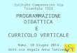 Istituto Comprensivo Via Trionfale 7333 PROGRAMMAZIONE DIDATTICA E CURRICOLO VERTICALE Roma, 10 Giugno 2014 Dott.ssa Angela Anna Tancredi