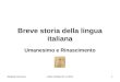 Raffaele De RosaUnitre Soletta 28.11.20141 Breve storia della lingua italiana Umanesimo e Rinascimento