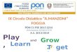 IX Circolo Didattico “A.MANZONI” FOGGIA PON C1 FSE 2013 2214 (Autorizzazione AOODGAI/2373) Play, Learn and Grow … Together A.S. 2013/2014
