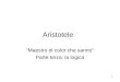 Aristotele “Maestro di color che sanno” Parte terza: la logica 1