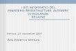 I SITI INFORMATICI DEL MINISTERO INFRASTRUTTURE; AUTORITA’ DI VIGILANZA; REGIONE Avv. Federico Ventura Ferrara, 27 novembre 2007