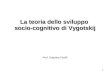1 La teoria dello sviluppo socio-cognitivo di Vygotskij Prof. Caterina Fiorilli