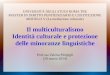 UNIVERSITÀ DEGLI STUDI ROMA TRE MASTER IN DIRITTO PENITENZIARIO E COSTITUZIONE MODULO V (La mediazione culturale) Il multiculturalismo Identità culturale