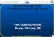 Area Funzionale: PRODUZIONE E LOGISTICA DIPARTIMENTO DI MANAGEMENT DEPARTMENT OF MANAGEMENT 1 Prof. Guido GIOVANDO Da pag. 119 a pag. 160