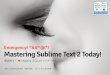 Mastering Sublime Text 2