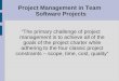 Project Management in Team Software Projects