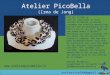 ATELIER PICOBELLA Irma de Jong maakt in haar atelier PicoBella in Huizen sieraden van textiele materialen. Dat kan van de binnenband van een fiets zijn