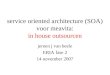 Service oriented architecture (SOA) voor meavita: in house outsourcen jeroen j van beele ERIA fase 2 14 november 2007
