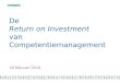 18 februari 2010 De Return on Investment van Competentiemanagement