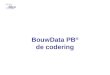 BouwData PB ® de codering.  Knelpunten  Beschikbare normen  Lexicon als kader  Theorie vs. praktijk  Codering BouwData PB ®