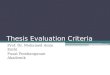 Thesis evaluation criteria