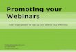 Promoting your Webinar