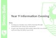 Year 9 information evening 23rd sept 2014