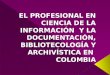 El profesional en ciencia de la información y la documentación