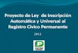 Presentación del Proyecto de Ley Inscripción Automática y Universal