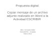 Copiar mensaje de un archivo adjunto realizado en Word a la actividad ESCRIBIR. Centro de Tecnología Educativa de Tacuarembó