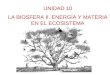 Unidad X. La Biosfera II. Energía y materia en el ecosistema