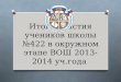 Итоги олимпиады ГБОУ СОШ № 422 "Перово" 2013 2014