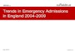 Trends in Emergency Admissions in England 2004-2009