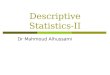 Descriptive statistics ii