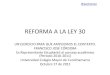 Reforma a la ley 30 analisis o ctubre 17 de 2011
