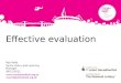 Effective monitoring and evaluation