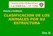 Los animales clasificación según su estructura. Primaria. IE N°1198. La Ribera. Aula de Innovación Pedagógica