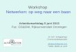 Workshop "Netwerken: op weg naar een baan" voor studenten Godgeleerdheid en Godsdienstwetenschap, Rijksuniversiteit Groningen, 5 juni 2013