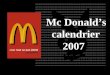 Calendário Mc Donalds 2007