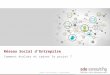 Cadrage d'un projet de social business (RSE, CRM)