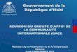 REUNION DU GROUPE D'APPUI DE LA COMMUNAUTÉ INTERNATIONALE