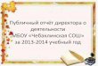 публичный отчёт директора МБОУ "Чебаклинская СОШ" за 2013-2014 учебный год