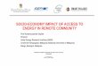 Kuching | Jan-15 | Socio-economy Impact Of Access To Energy In Remote Community