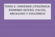 TEMA 2. VARIEDAD LITOLÓGICA: DOMINIO SILÍCEO, CALIZO, ARCILLOSO Y VOLCÁNICO