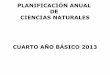 Planificacion anual ciencias naturales cuarto año 2013