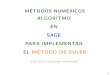 Algoritmo en SAGE para implementar el método de Euler