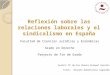 REFLEXIÓN SOBRE EL SINDICALISMO Y RELACIONES LABORALES EN ESPAÑA