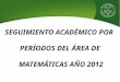 Seguimiento area matematicas 2012
