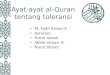 Ayat ayat al-quran tentang toleransi