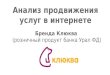Банковский маркетинг в интернете на примере Клюквы (Урал ФД)